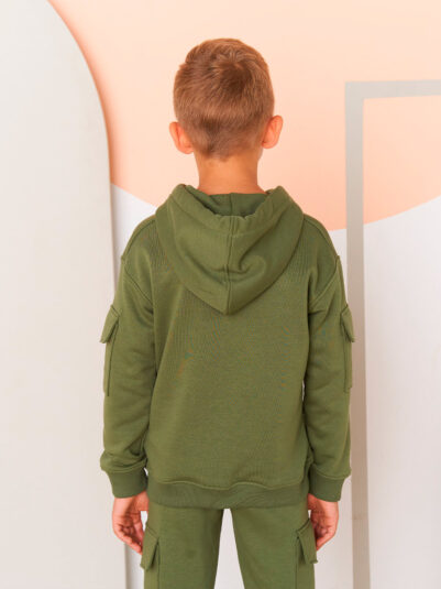 Костюм для мальчика с карманами хаки - 4
